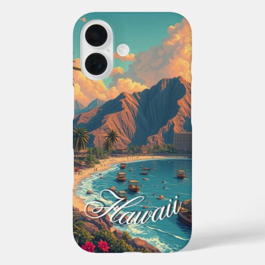  stijl Hawaiian Travel Honolulu Mid-Pacific Case-Mate iPhone Case (Achterkant)
