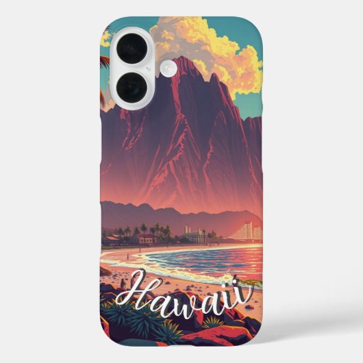 stijl Hawaiian Travel Honolulu Mid-Pacific Case-Mate iPhone Case (Achterkant)