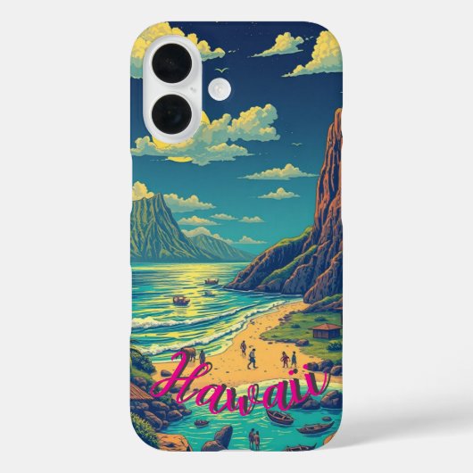  stijl Hawaiian Travel Honolulu Mid-Pacific Case-Mate iPhone Case (Achterkant)