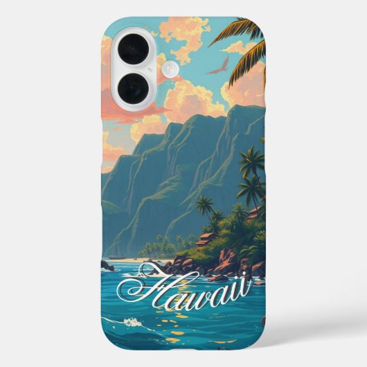  stijl Hawaiian Travel Honolulu Mid-Pacific Case-Mate iPhone Case (Achterkant)