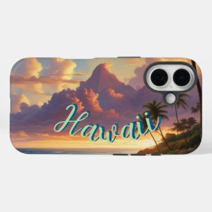  stijl Hawaiian Travel Honolulu Mid-Pacific iPhone 16 Hoesje