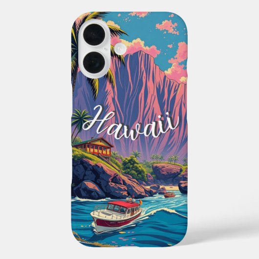  stijl Hawaiian Travel Honolulu Mid-Pacific Case-Mate iPhone Case (Achterkant)