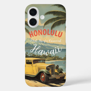  stijl Hawaiian Travel Honolulu Mid-Pacific iPhone 16 Hoesje