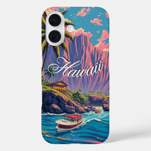  stijl Hawaiian Travel Honolulu Mid-Pacific Case-Mate iPhone Case (Achterkant)