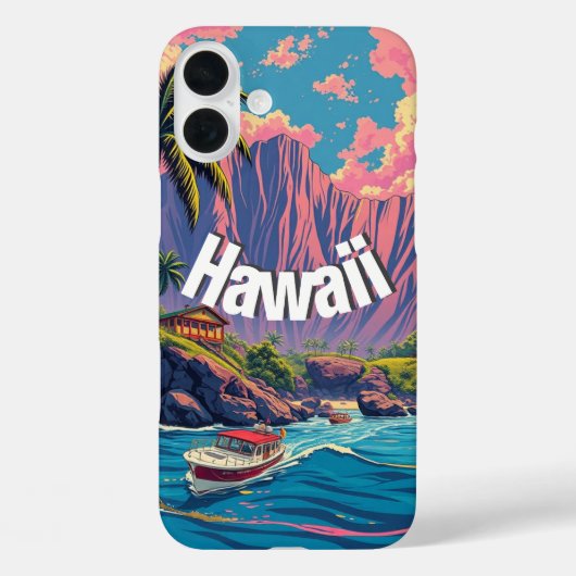  stijl Hawaiian Travel Honolulu Mid-Pacific Case-Mate iPhone Case (Achterkant)