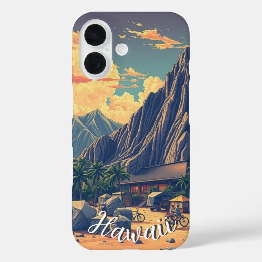  stijl Hawaiian Travel Honolulu Mid-Pacific Case-Mate iPhone Case (Achterkant)