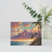 stijl Hawaiian Travel Honolulu Mid-Pacific Feestdagenkaart (Staand voorkant)