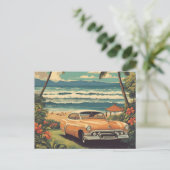  stijl Hawaiian Travel Honolulu Mid-Pacific Feestdagenkaart (Staand voorkant)