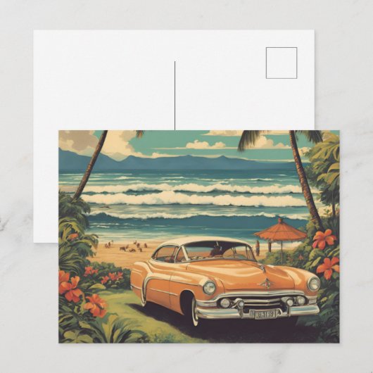  stijl Hawaiian Travel Honolulu Mid-Pacific Feestdagenkaart (Voorkant / Achterkant)