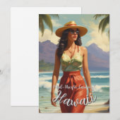  stijl Hawaiian Travel Honolulu Mid-Pacific Feestdagenkaart (Voorkant / Achterkant)