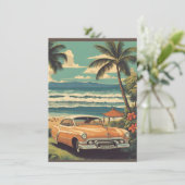 stijl Hawaiian Travel Honolulu Mid-Pacific Feestdagenkaart (Staand voorkant)