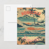  stijl Hawaiian Travel Honolulu Mid-Pacific Feestdagenkaart (Voorkant / Achterkant)