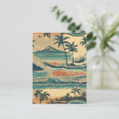  stijl Hawaiian Travel Honolulu Mid-Pacific Feestdagenkaart (Staand voorkant)