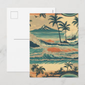  stijl Hawaiian Travel Honolulu Mid-Pacific Feestdagenkaart (Voorkant / Achterkant)