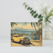  stijl Hawaiian Travel Honolulu Mid-Pacific Feestdagenkaart (Staand voorkant)