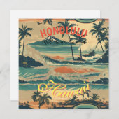stijl Hawaiian Travel Honolulu Mid-Pacific Feestdagenkaart (Voorkant / Achterkant)