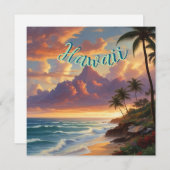 stijl Hawaiian Travel Honolulu Mid-Pacific Feestdagenkaart (Voorkant / Achterkant)