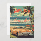  stijl Hawaiian Travel Honolulu Mid-Pacific Feestdagenkaart (Voorkant / Achterkant)