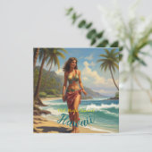  stijl Hawaiian Travel Honolulu Mid-Pacific Feestdagenkaart (Staand voorkant)