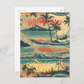  stijl Hawaiian Travel Honolulu Mid-Pacific Feestdagenkaart (Voorkant / Achterkant)