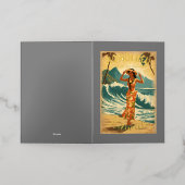  stijl Hawaiian Travel Honolulu Mid-Pacific Folie Wenskaart (Buiten Laag)