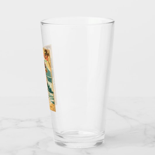  stijl Hawaiian Travel Honolulu Mid-Pacific Glas (Links)