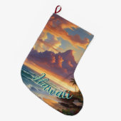 stijl Hawaiian Travel Honolulu Mid-Pacific Grote Kerstsok (Voorkant (Hangend))