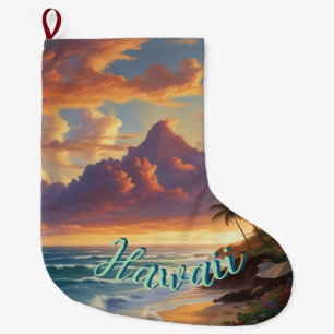  stijl Hawaiian Travel Honolulu Mid-Pacific Grote Kerstsok