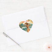  stijl Hawaiian Travel Honolulu Mid-Pacific Hart Sticker (Envelop)