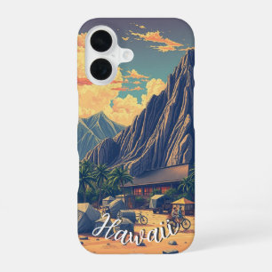 stijl Hawaiian Travel Honolulu Mid-Pacific iPhone 16 Hoesje