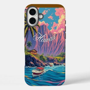 stijl Hawaiian Travel Honolulu Mid-Pacific iPhone 16 Plus Hoesje