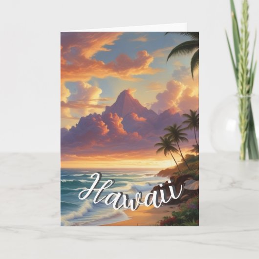  stijl Hawaiian Travel Honolulu Mid-Pacific Kaart (Voorkant)