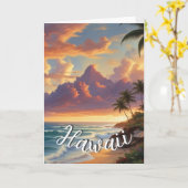  stijl Hawaiian Travel Honolulu Mid-Pacific Kaart (Gele Bloem)
