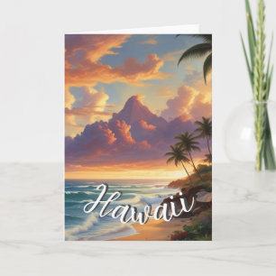  stijl Hawaiian Travel Honolulu Mid-Pacific Kaart