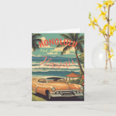  stijl Hawaiian Travel Honolulu Mid-Pacific Kaart (Gele Bloem)