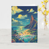  stijl Hawaiian Travel Honolulu Mid-Pacific Kaart (Gele Bloem)