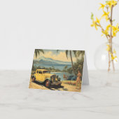 stijl Hawaiian Travel Honolulu Mid-Pacific Kaart (Gele Bloem)