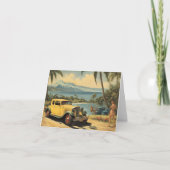 stijl Hawaiian Travel Honolulu Mid-Pacific Kaart (Voorkant)