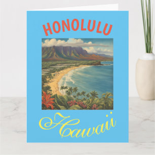 stijl Hawaiian Travel Honolulu Mid-Pacific Kaart