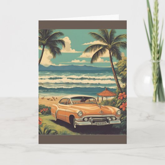 stijl Hawaiian Travel Honolulu Mid-Pacific Kaart (Voorkant)