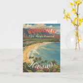  stijl Hawaiian Travel Honolulu Mid-Pacific Kaart (Gele Bloem)