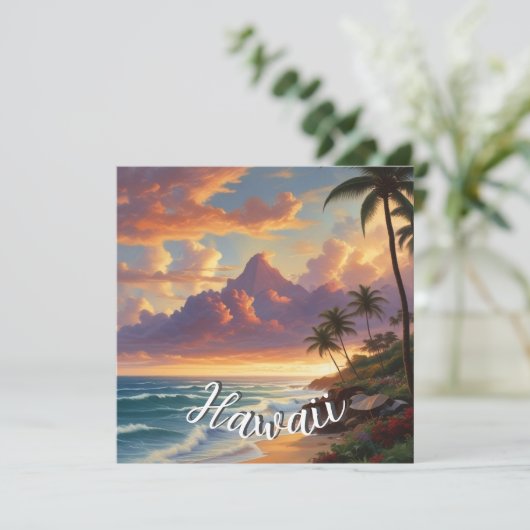  stijl Hawaiian Travel Honolulu Mid-Pacific Kaart (Staand voorkant)