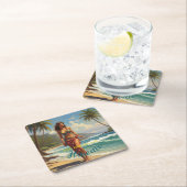  stijl Hawaiian Travel Honolulu Mid-Pacific Kartonnen Onderzetters (Insitu)