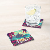  stijl Hawaiian Travel Honolulu Mid-Pacific Kartonnen Onderzetters (Insitu)