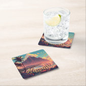  stijl Hawaiian Travel Honolulu Mid-Pacific Kartonnen Onderzetters (Insitu)