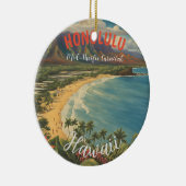 stijl Hawaiian Travel Honolulu Mid-Pacific Keramisch Ornament (Rechts)