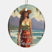  stijl Hawaiian Travel Honolulu Mid-Pacific Keramisch Ornament (Links)