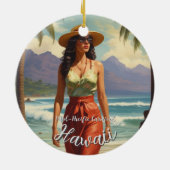  stijl Hawaiian Travel Honolulu Mid-Pacific Keramisch Ornament (Achterkant)