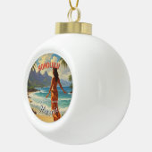 stijl Hawaiian Travel Honolulu Mid-Pacific Keramische Bal Ornament (Rechts)