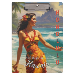  stijl Hawaiian Travel Honolulu Mid-Pacific Klembord